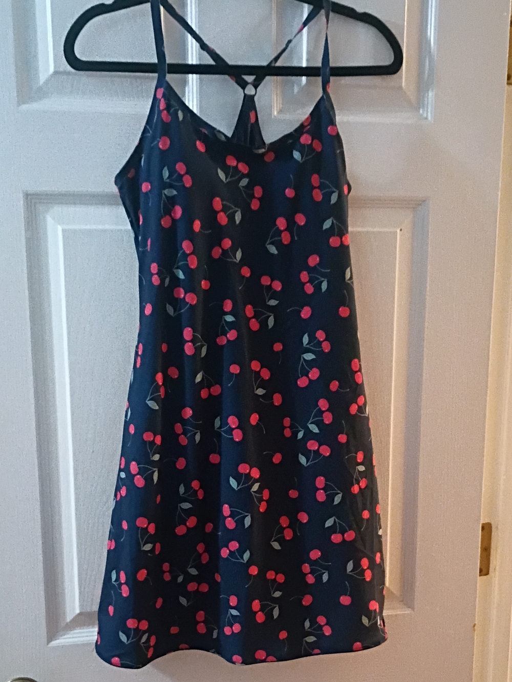 Outdoor Voices Navy Athletic Dress with Cherry Print Shorts With Pockets